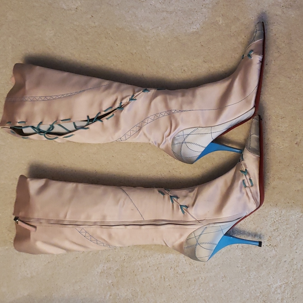Giuseppe Zanotti size 39 color light pink and baby blue fabric 100% Authentic